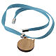 Pope Leo bracelet light blue with dove of peace, olive wood, Monastery of the Poor Clares s3