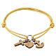 Yellow Confirmation Bracelet Clarisse Monastery with olive wood cross, anchor, and heart s3