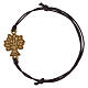 Olive wood cord bracelet with flower by the Monastery of the Poor Clares s1