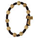 Elastic rosary bracelet with Franciscan Tau in olive wood, Poor Clares Monastery s1
