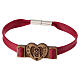 Bracelet rouge Vierge à l'Enfant Monastère des Clarisses en bois d'olivier s1