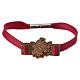 Red Clarisse Monastery Bracelet with Central Guardian Angel in Olive Wood s1