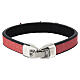 Bracciale rosso Monastero Clarisse con sole centrale luna e stelle in legno d'ulivo s2