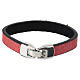 Bracciale religioso rosso Monastero Clarisse in cuoio e legno d'olivo s2