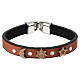 Pulsera naranja Monasterio Clarisas con símbolos celestes y cristales decorativos de olivo s1