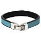 Bracciale devozionale azzurro Monastero Clarisse in cuoio e legno d'olivo s2