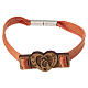 Pulseira artesanal laranja com Nossa Senhora e Menino Jesus Mosteiro das Clarissas s1