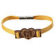 Bracelet jaune Vierge à l'Enfant Monastère des Clarisses en bois d'olivier s1