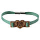 Green Madonna and Child bracelet, Poor Clares Monastery, olivewood s1