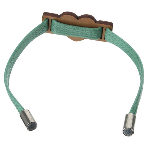 Bracelet vert Vierge à l'Enfant Monastère des Clarisses en bois d'olivier 3