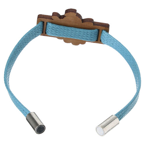 Blue Clarisse Monastery Bracelet with Guardian Angel Olive Wood Charm 3