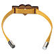 Yellow Tau heart bracelet, Poor Clares Monastery, leather and olivewood s3