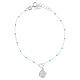 925 silver bracelet with Guardian Angel and light-blue enamel beads 16-19 cm Valenti s1