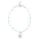 925 silver bracelet with Guardian Angel and light-blue enamel beads 16-19 cm Valenti s2