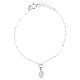 Bracelet of 925 silver with pink enamel beads and Miraculous Medal by Valenti, 8 in s1