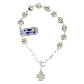 Rosary bracelet, strass, 925 silver