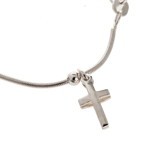Rhodium-plated sterling silver bracelet with cross 1
