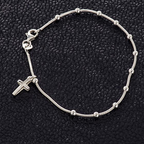 Bracelets en argent: Bracelet argent 925 et rhodium avec croix
