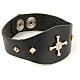 Bracelet in black leather with decorations in sterling silver s2