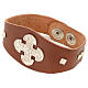 Bracelet in brown leather with decorations in sterling silver s1
