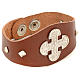 Bracelet in brown leather with decorations in sterling silver s2