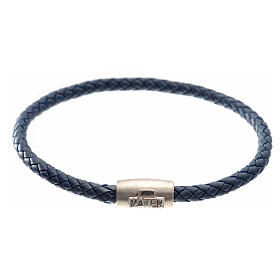 Bracciali in argento: Bracciale MATER blu croce argento 925