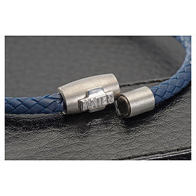 Bracciali in argento: Bracciale MATER blu croce argento 925