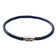 Bracelet in blue leather with silver cross, MATER jewels s1