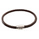 Bracelet in brown leather with silver cross, MATER jewels s1