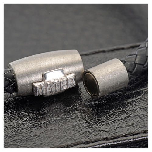 Armband MATER schwarz mit Kreuz aus Silber 925 2