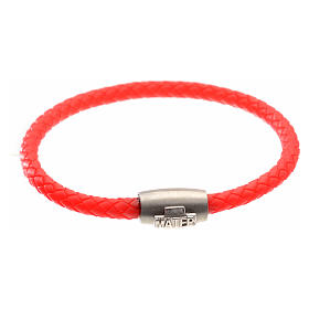 Bracciali in argento: Bracciale MATER rosso croce argento 925
