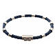 One decade bracelet in silver and blue leather, MATER jewels s1