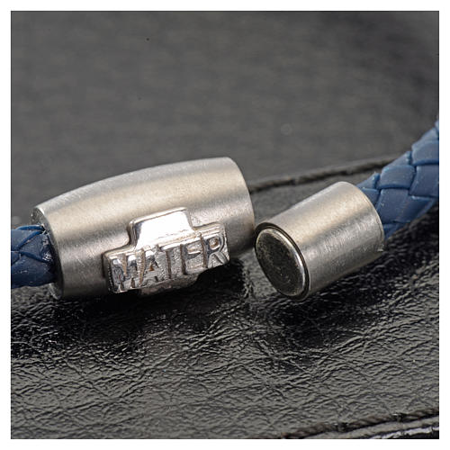 One decade bracelet in silver and blue leather, MATER jewels 2