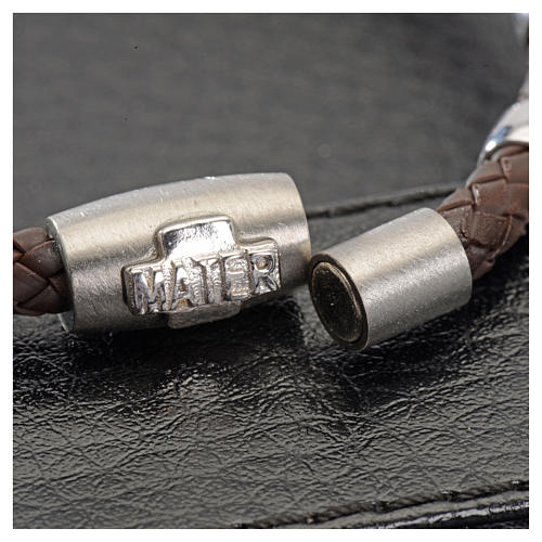 One decade bracelet in silver and brown leather, MATER jewels 2