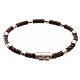 One decade bracelet in silver and brown leather, MATER jewels s1
