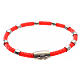 One decade bracelet in silver and red leather, MATER jewels s1