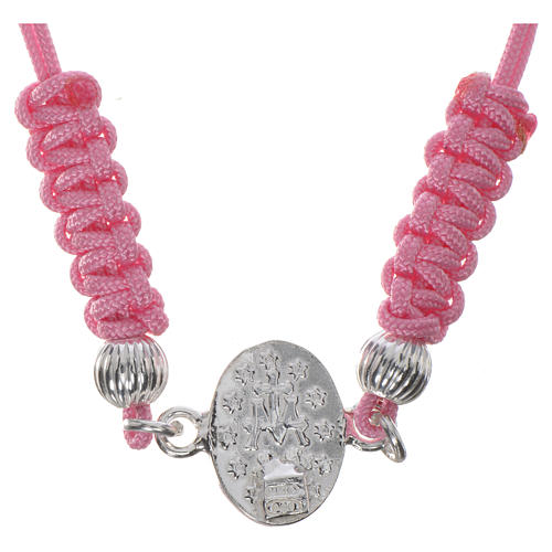 Armband Wunderbare Medaille Silber 925 rosa Band 2