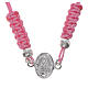 Miraculous Medal bracelet with pink cord, 925 silver s1