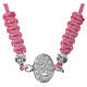 Miraculous Medal bracelet with pink cord, 925 silver s2