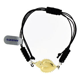 Bracelet corde argent 925 coeur exvoto