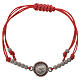 Bracelet with red cord and Pope Francis medal in 800 silver s1