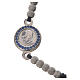 Bracelet with black cord and Pope Francis medal in 800 silver s2