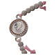 Bracelet with pink cord and Pope Francis medal in 800 silver s2