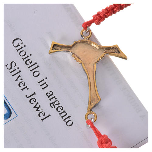 Bracelet corde rouge Croix de l'Amitié argent 800 13