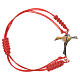 Bracelet corde rouge Croix de l'Amitié argent 800 s1