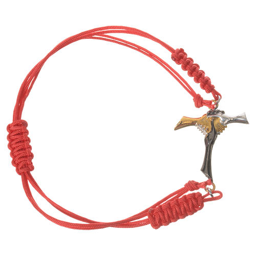 Bracciale corda rossa Croce dell'Amicizia argento 800 11