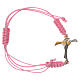 Armband mit rosafarbigem Seil und Freundschaftskreuz Silber 800 s1