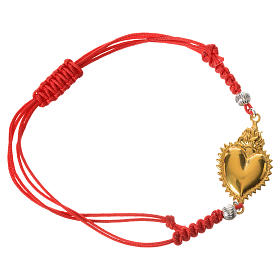 Exvoto bracelet in gold-plated 925 silver with red cord