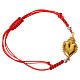 Exvoto bracelet in gold-plated 925 silver with red cord s1