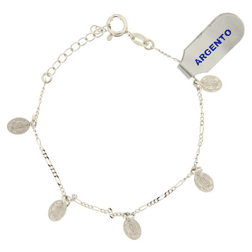 Bracciale argento 925 medaglie miracolose 1